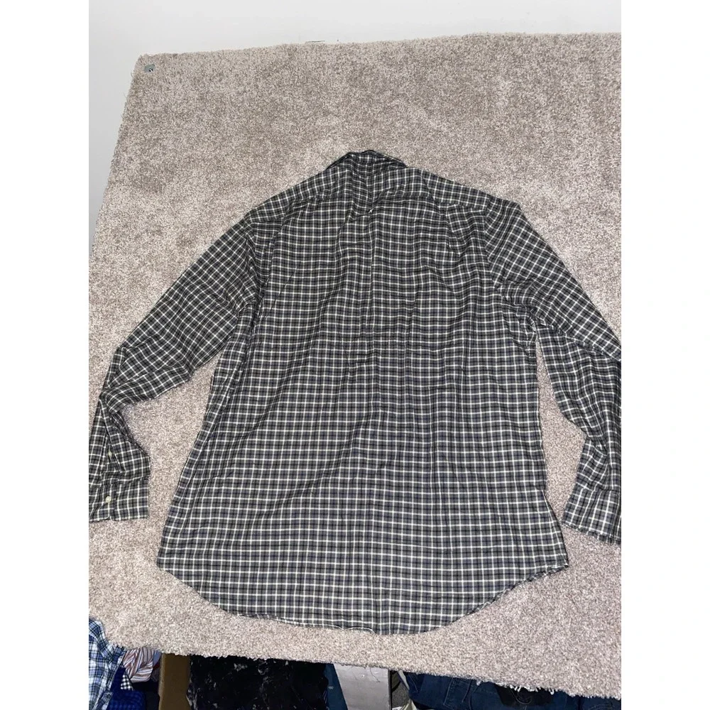 Polo Ralph Lauren‎ Shirt Mens XLT Gray/white Striped Long Sleeve Blue Pony Logo